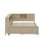 Lit de jour double en bois avec tablettes de rangement et lit gigogne
