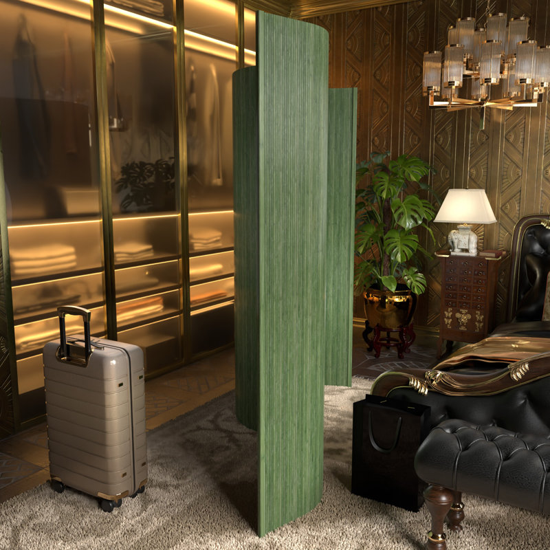 Siena Rolling Bamboo Room Divider, 6 ft. Tall, Sage