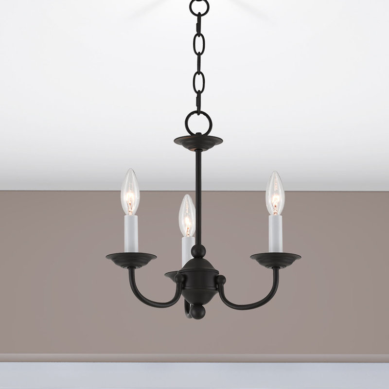 Lustre traditionnel / classique à 3 lumières de style bougie Colesville, Noir