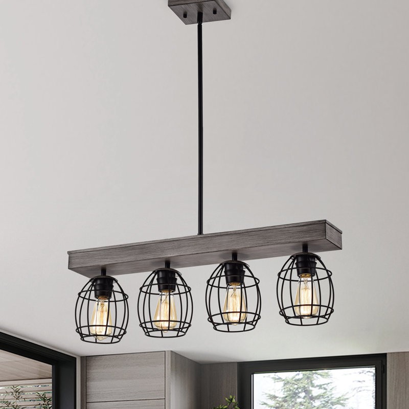 Luminaire suspendu linéaire à 4 lumières pour îlot de cuisine Atlante