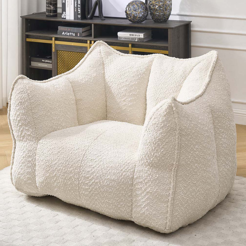 Fauteuil à billes en chenille, Beige