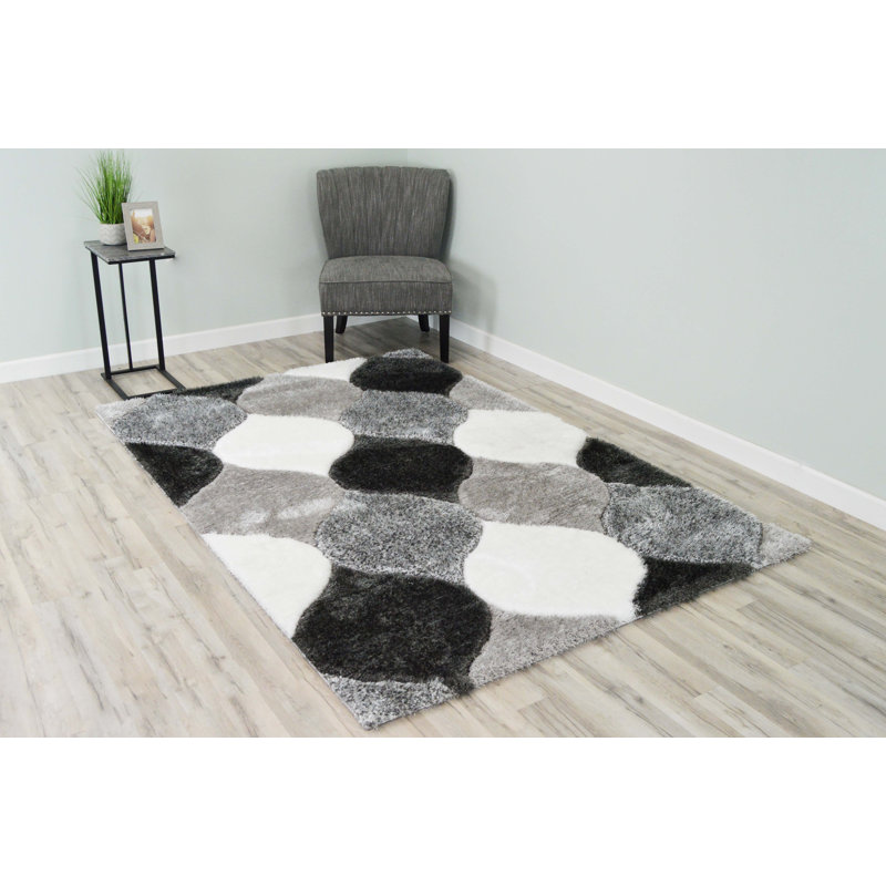 Tapis gris / noir Brantry, Rectangle 5 pi 2 po x 7 pi 5 po