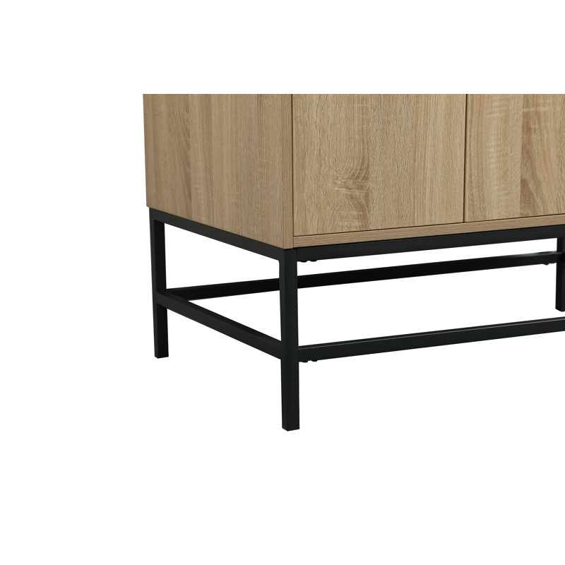 Eugene 36'' Single Bathroom Vanity with Engineered Marble Top, Mango Wood