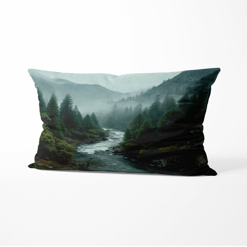 Coussin Forest River Mountains, H 12 po x l 20 po