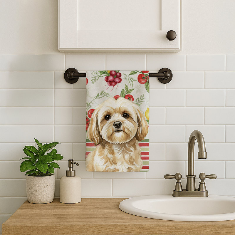 Serviette de cuisine crème Lhasa Apso, Cream Lhasa Apso