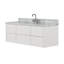   Ensemble de meuble-lavabo mural ovale simple 61 po avec comptoir en marbre de Carrare blanc de 1,5 po Ensuko-1464320216-1464320218