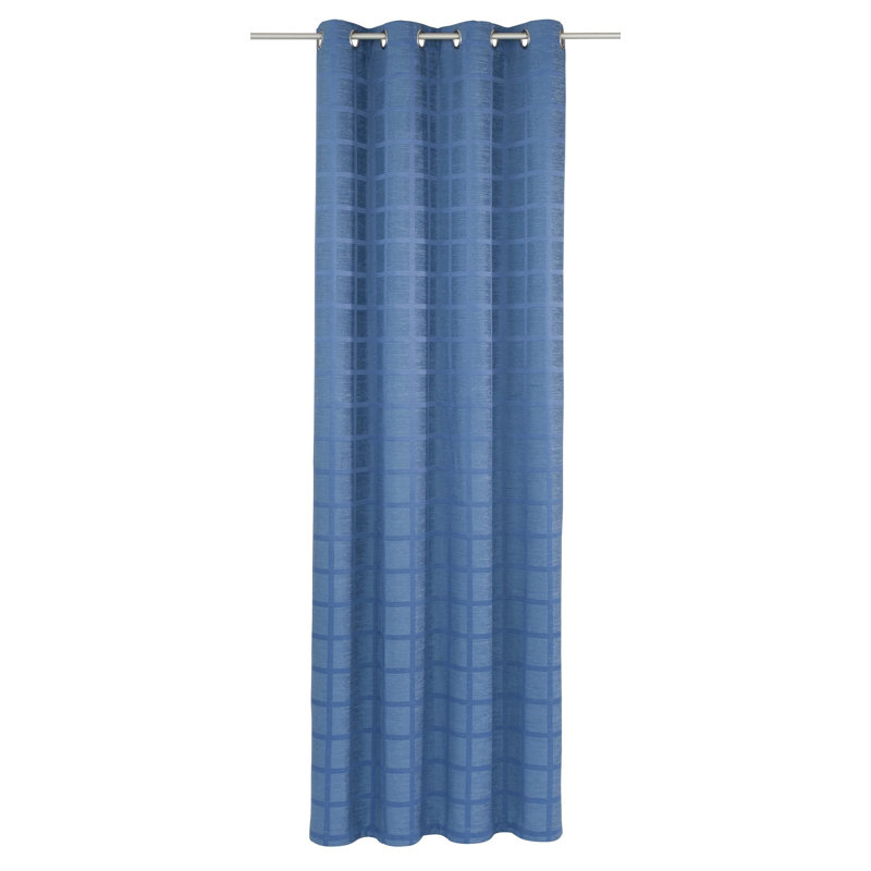 Shire Room Darkening Curtain Single Panel, 132 W x 145 D cm, Blue