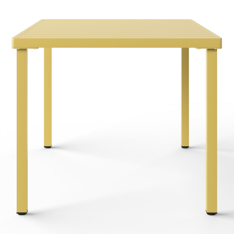 6-Person Outdoor Rectangular Dining Set, Yellow