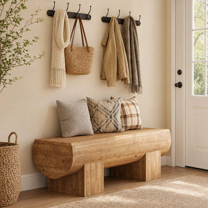 Banc d'entrée en bois massif, banc de ferme 47 po