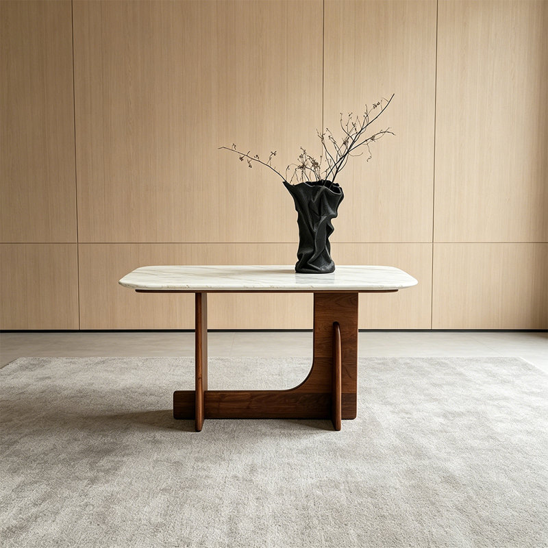 Table d'entrée de style Wabi-sabi, H 31,50 po x l 47,24 po x P 13,77 po