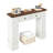 47.2" Farmhouse Console Table with Drawers & Center Shelf for Electric Fireplace Walnut Top