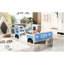 Lit bleu en forme de voiture pleine grandeur avec roulettes - Fabrication en pin et portes de style voiture Fenêtres pour intérêt Rails à lattes prêts pour le matelas Assemblage simple requis Classic In Made Caractéristiques supplémentaires Allure-35167555-35167553