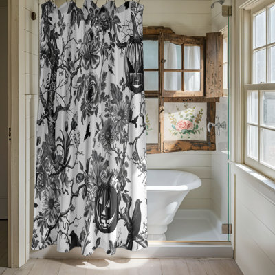 Rideau de douche 1 pièce Chinoiserie Halloween Design