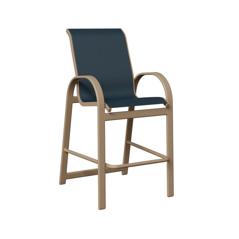 Chaise de bar Cazares, Chêne veiné de bois, Marine