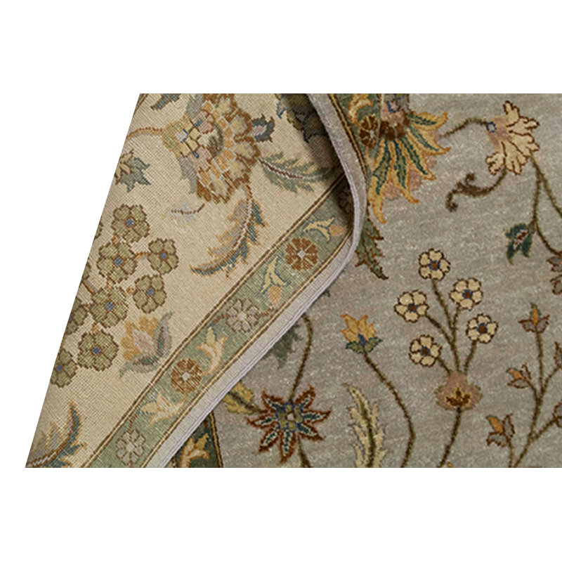 Tapis beige et doré de haute qualité noué à la main