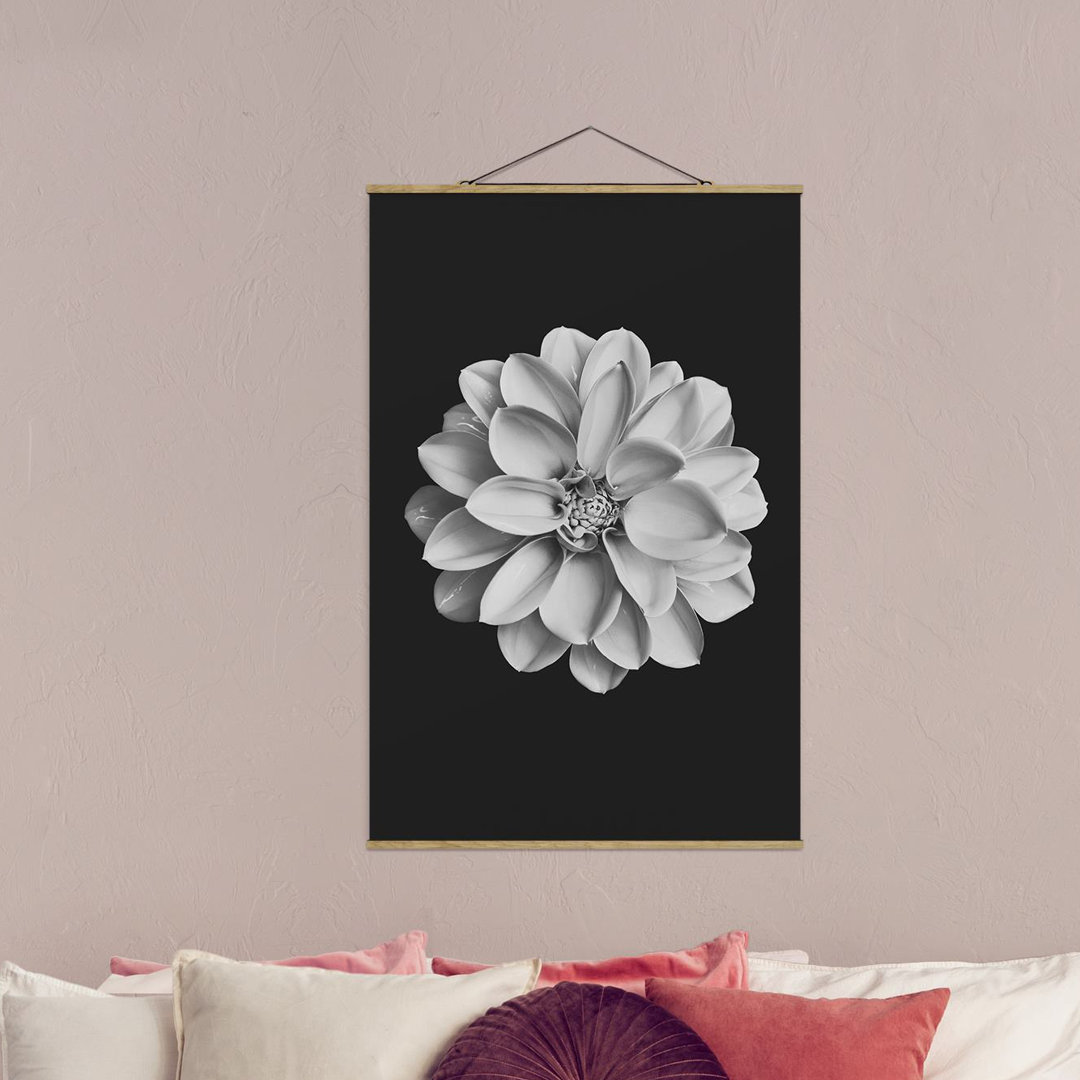 Stoffbild Dahlia Black White