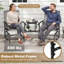 2-Seater Outdoor Glider Bench with 2-Tier Center Table, Breathable Mesh Fabric Seat Gray