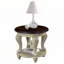 Table de bout ronde en bois massif avec tablette-1649543990-1649543985
