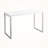 Caterina Computer Desk in White Laminate Finish and Silver Metal Frame, 29.7" H X 47.09" W X 23.6" D
