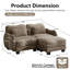 Canapé modulaire 70,8 po Curve Design avec repose-pieds mobile et 2 coussins décoratifs-312441964-312441961