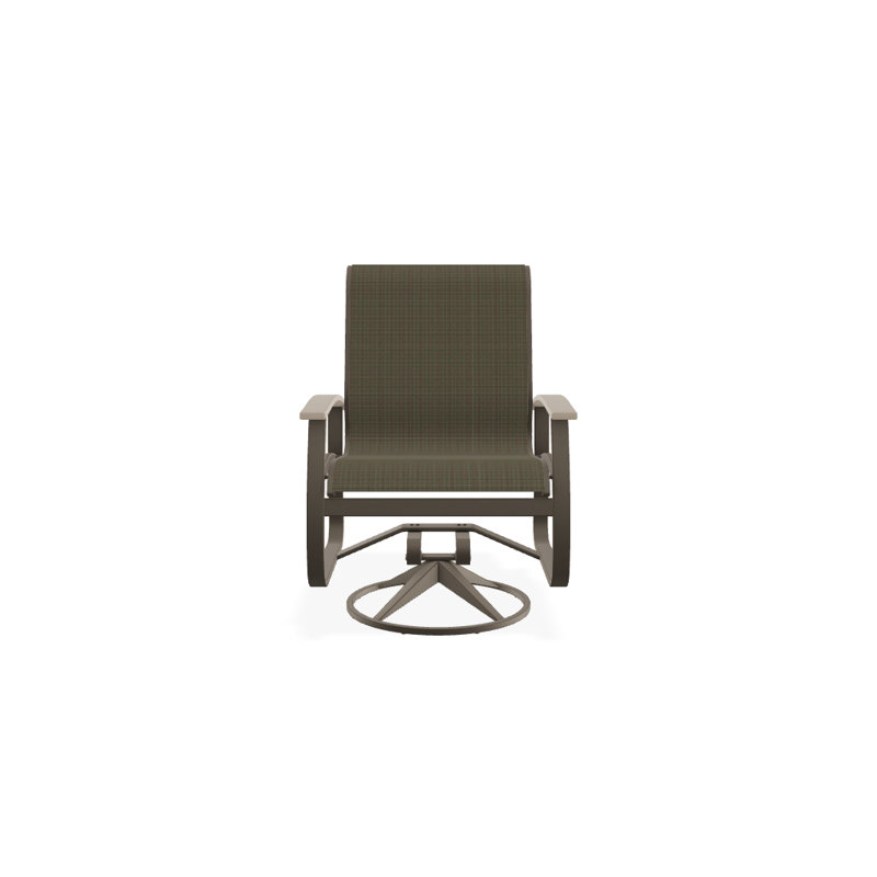 Belle Isle Outdoor Dining Armchair, Desert P60, Textured Snow, Brown Sunbrella® Tweed