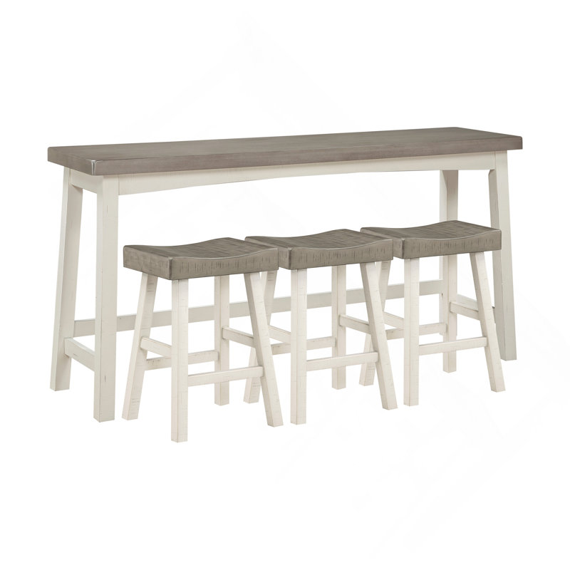 Ensemble de 4 tabourets à hauteur de comptoir, tabourets de table et de comptoir Transition, Café / blanc