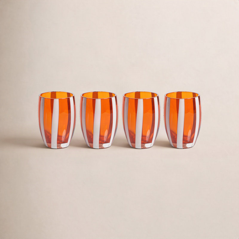 Verres sans pied Brasilia, ensemble de 4, Orange
