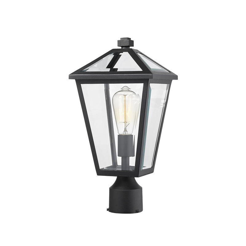 Luminaire d'extérieur à 1 lumière Anaye, Noir, Biseauté, H 16,5 po x l 8,25 po x P 8,25 po