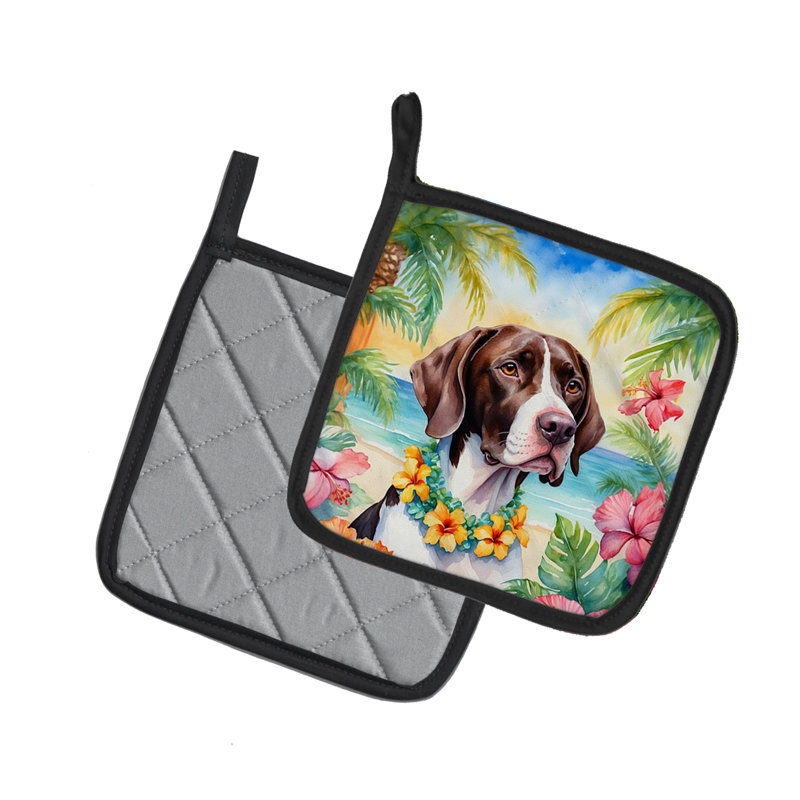 Caroline's Treasures Luau Party Floral Polyester Potholder Set