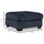Repose-pieds surdimensionné Avie, détails en faux bois, polyester bleu marine 38 pouces