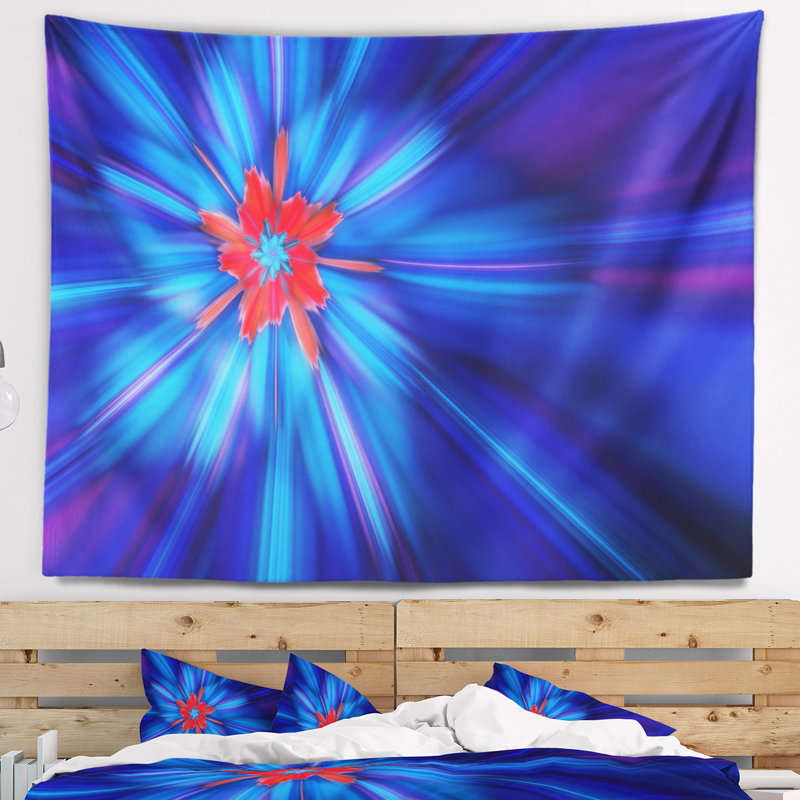 Tapisserie de feux d'artifice floraux, H 78 po x l 92 po