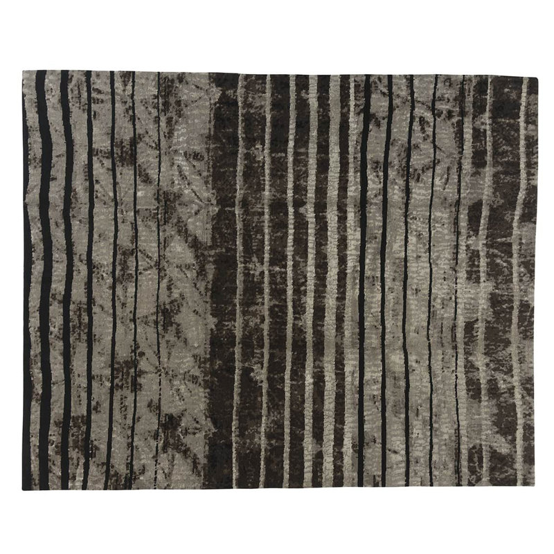 Yuki Striped Area Rug in Black/Gray/Neutral