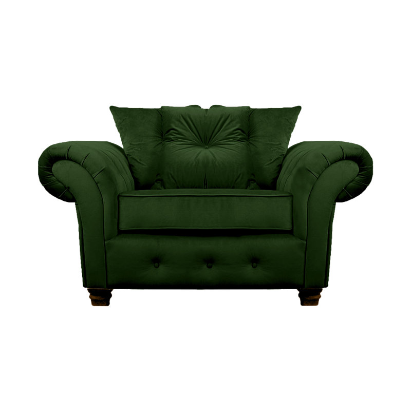 Lila 2 Seater Velvet Loveseat, Emerald Green