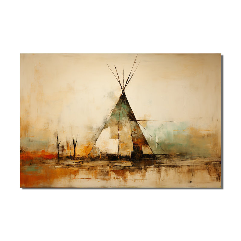 «Yellow Native Tent Rhythms Collage I», art sur toile