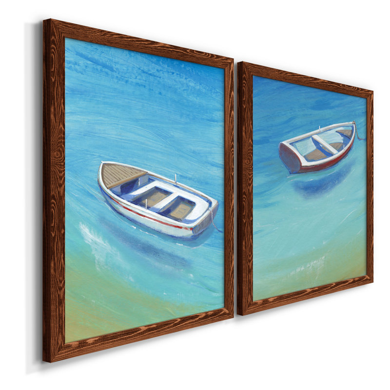 Anchored Dingy I, toile encadrée de qualité supérieure - prête à être accrochée, H 43,5 po x l 31,5 po x P 1 po