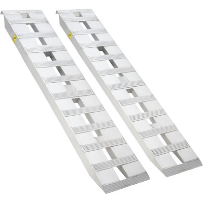 2-Pack Aluminum Loading Ramps, 6000 lbs Heavy-Duty Trailer Ramps with Hook Ends & Anti-Slip Surface