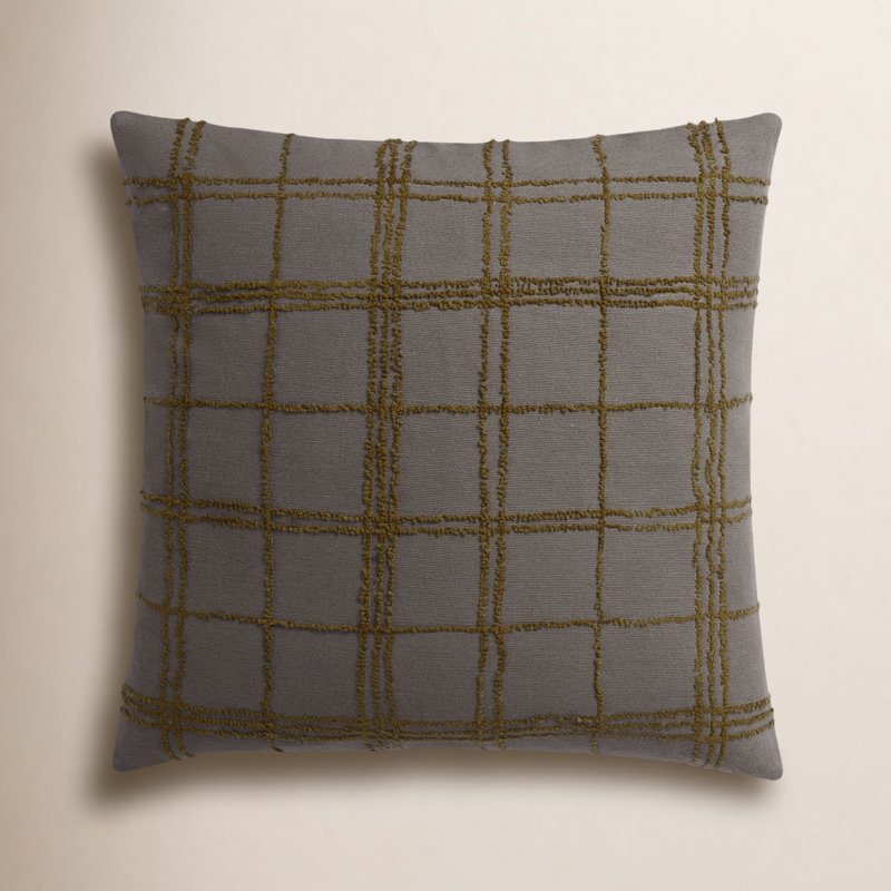 Jean Stoffer x Loloi Edward Charcoal / Olive Pillow, Down