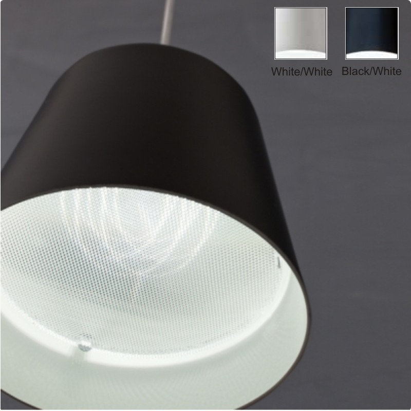 Amak 3-Light Single Cone Pendant, Black / White