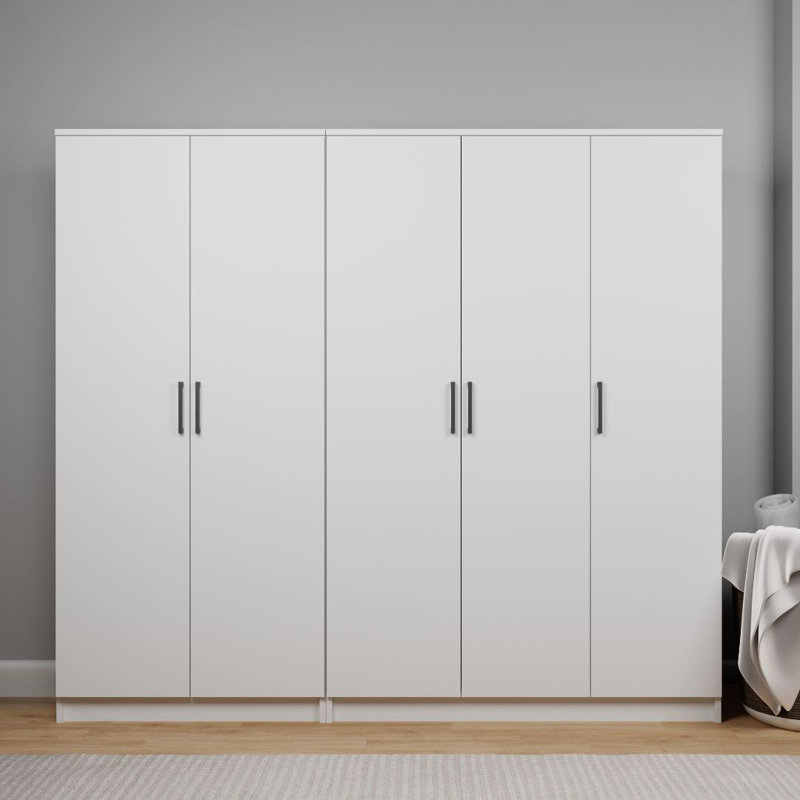 Armoire moderne blanche avec nombreuses tablettes, 70,9 po x 71,0 po x 20,4 po | 100% panneau de particules enduit de mélamine, épaisseur: 0,7 pouce | Conception murale, couleur unie élégante pour une organisation élégante à la maison
