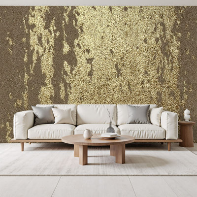 Peel and Stick Wallpaper Gold grunge texture create distressed effect Patina scratch Wall Murals 69"H x 96"W Removable PVC Wall Paper Self-Adhesive Wall Paintings Art Decor for Kids Bedroom Living Room Nursery Office