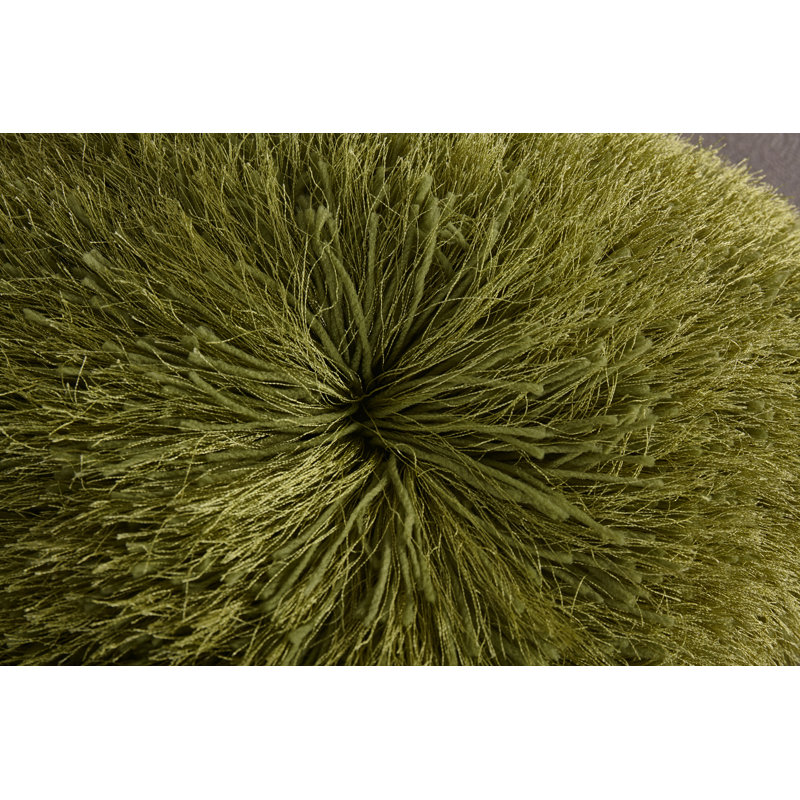  Coussin décoratif à poils longs, Lime, 18 po x 18 po, Polyester