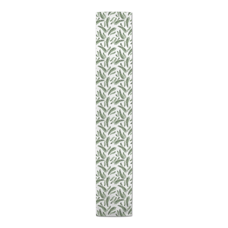 Green Fern Pattern Table Runner, 90" L x 16" W