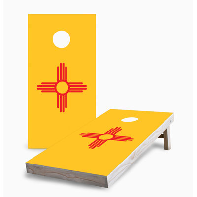 New Mexico State Flag 2x4 Cornhole Board Set | Includes (2) Boards (8) Bags & Optional Accessories