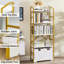 Rustic 5-Tier Bookshelf With Removable Storage Baskets - Heavy Duty Metal Frame-98402738