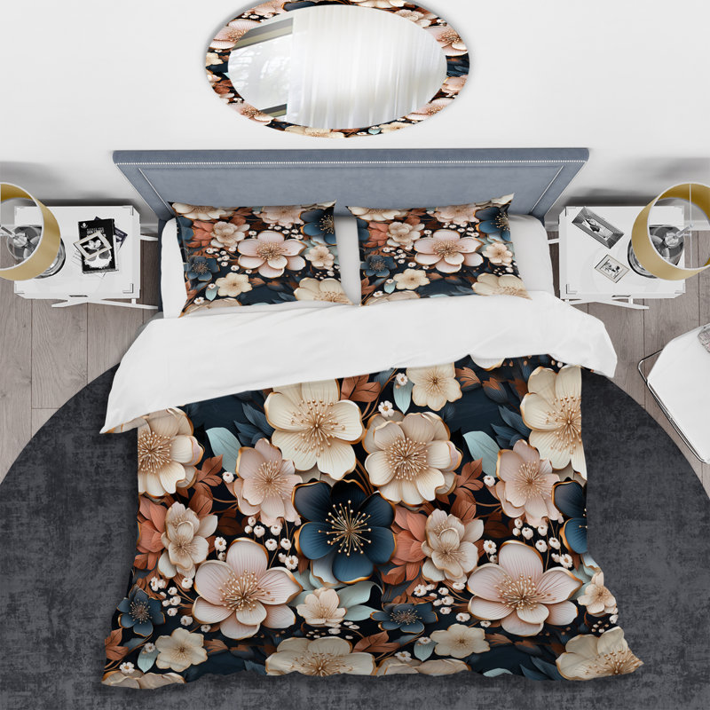 Ensemble de housse de couette Maxentia, Housse de couette pour grand lit et 2 taies décor