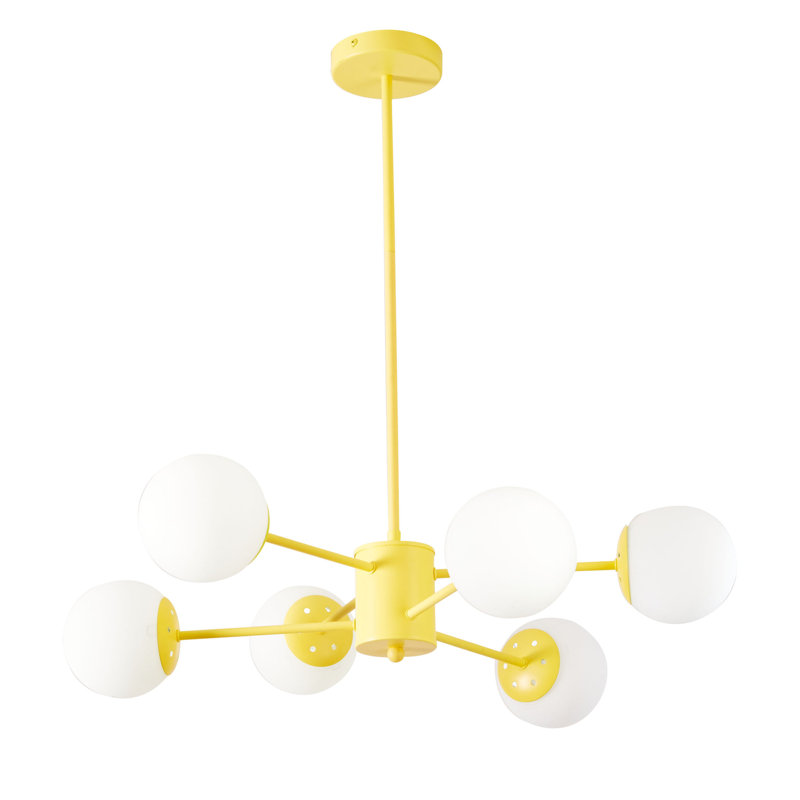 angelo: Lustre à 6 lumières de style moderne multicolore Home Lloyd, Citron Meyer