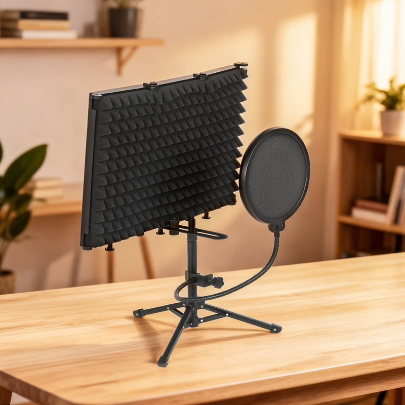 HOMCOM PP, PE, Metal Microphone Isolation Shield