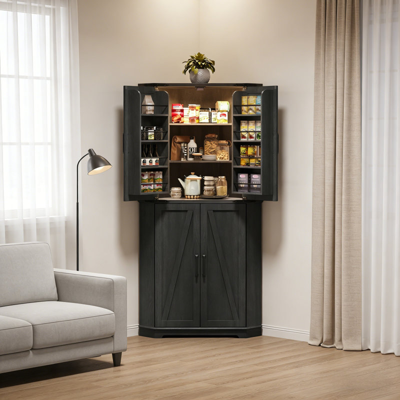 Garde-manger de coin 71 ", Noir