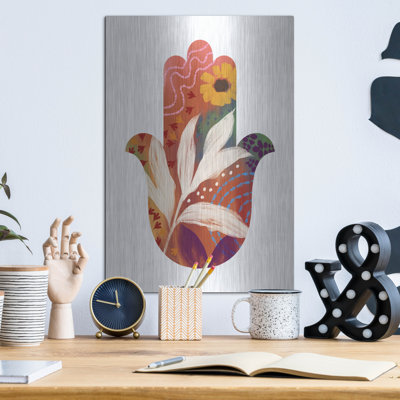 Art mural en métal Winston Porter «Fall Hamsa» par Linda Woods