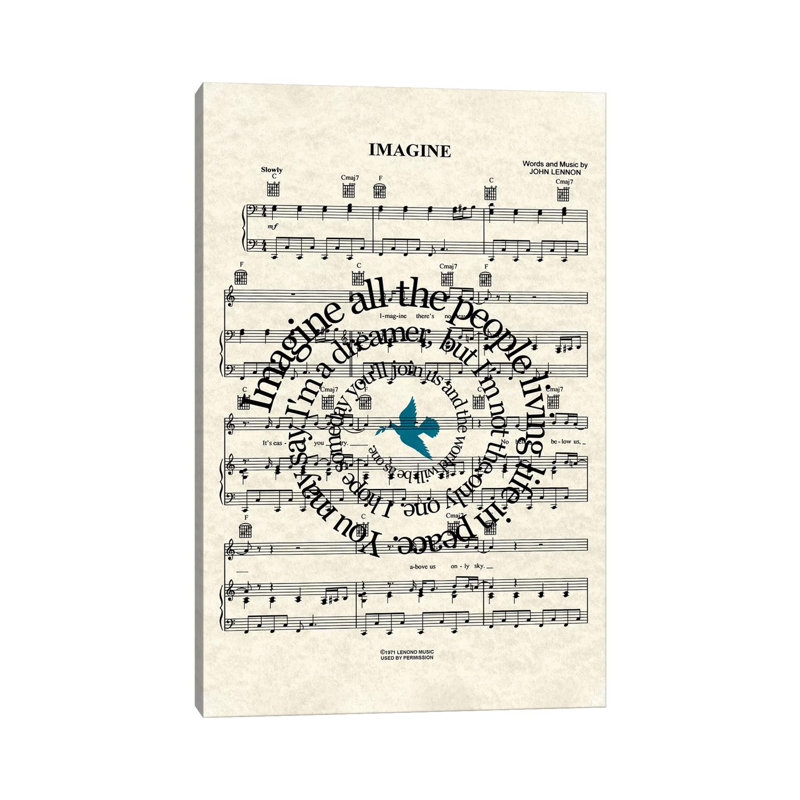 Imagine-colombe bleue-impression d’art graphique, Toile tendue, H 26 po x l 18 po x P 1,5 po